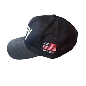 Headshots by Kc Caps - FDNY 9/11 USA Leather Strapback Hat - Navy Blue